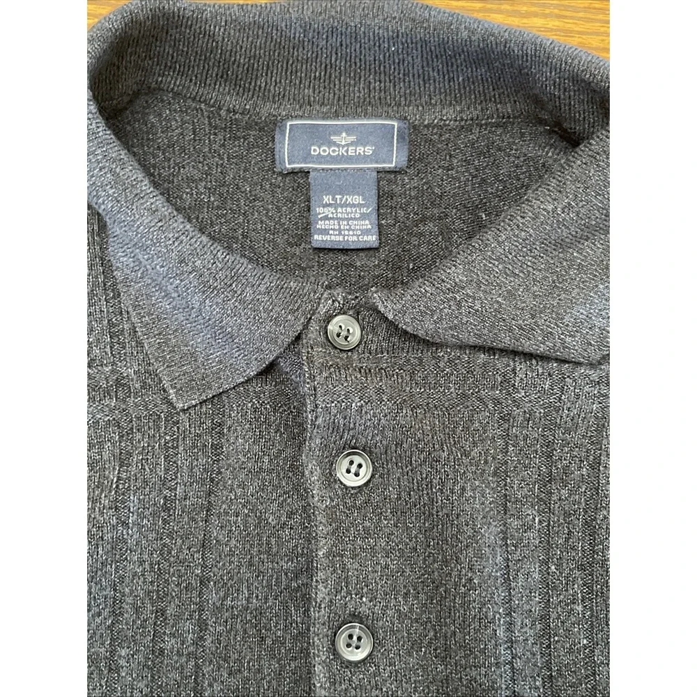 Dockers Men's Size Large Long Sleeve Acrylic Sweater Shirt Navy‎ Blue